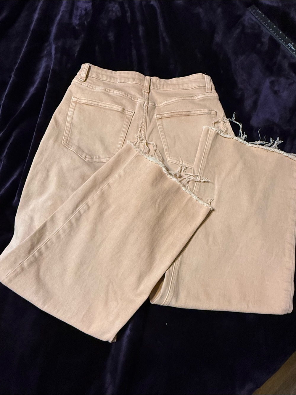 Women's Vervet High-Rise Wide Leg Jeans in Light Peach - Picture 6 of 9